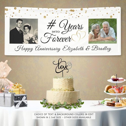 Elegant Anniversary YEARS INTO FOREVER Photos Banner