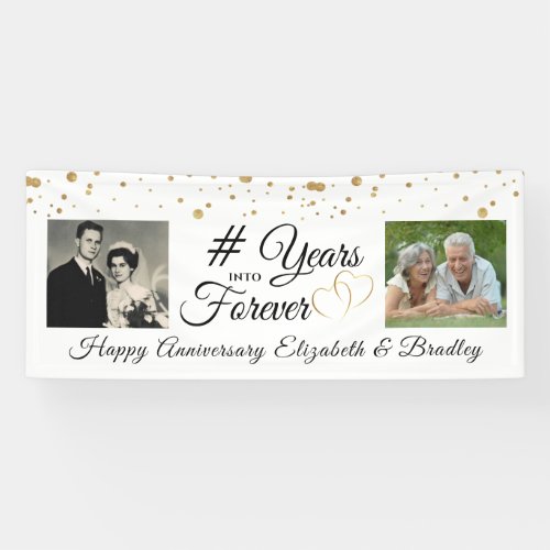 Elegant Anniversary YEARS INTO FOREVER Photos Banner