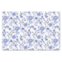 Blue and White Traditional Chintz Pattern Wrapping Paper, Zazzle