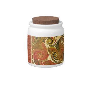 Elegant Antique Book, Ornate Swirl Pattern Candy Jar