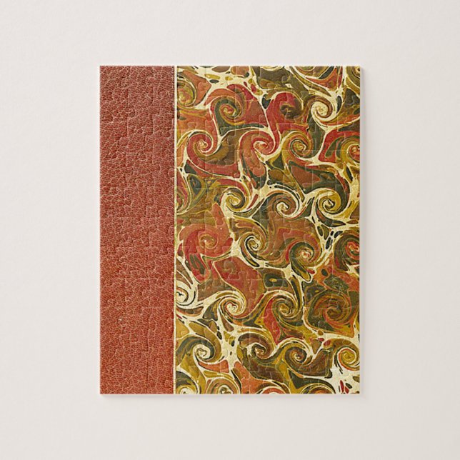 Elegant Antique Book, Ornate Swirl Pattern Jigsaw Puzzle (Vertical)