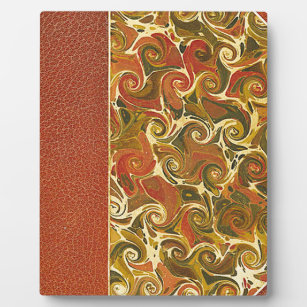 Elegant Antique Book, Ornate Swirl Pattern Plaque