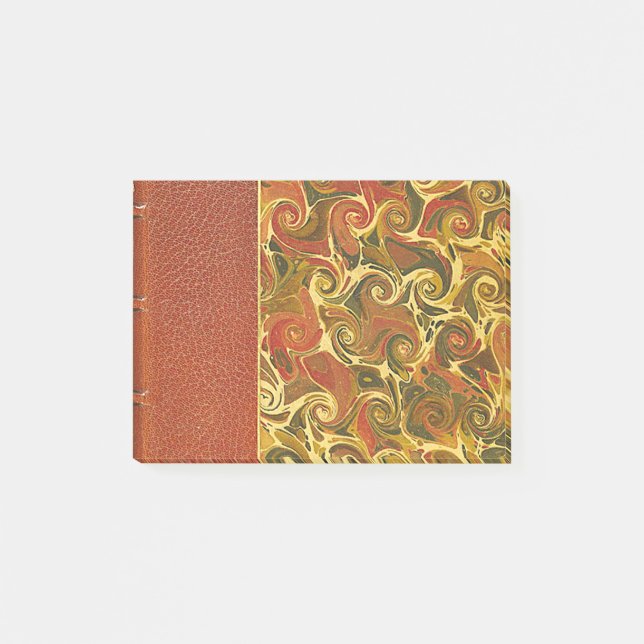 Elegant Antique Book, Ornate Swirl Pattern Post-it Notes (Front)