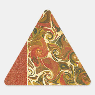 Elegant Antique Book, Ornate Swirl Pattern Triangle Sticker