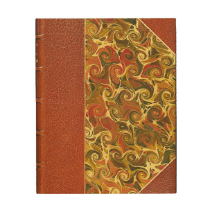 Elegant Antique Book, Ornate Swirl Pattern Wood Wall Art