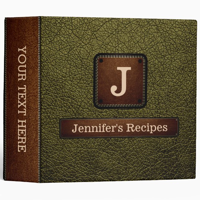 Elegant Antique bronze Leather Look Binder (Front/Spine)