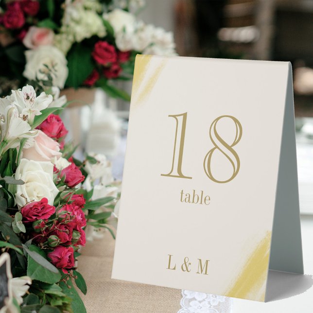 Elegant Antique Cream Gold Classic Wedding Table Tent (Creator Uploaded)