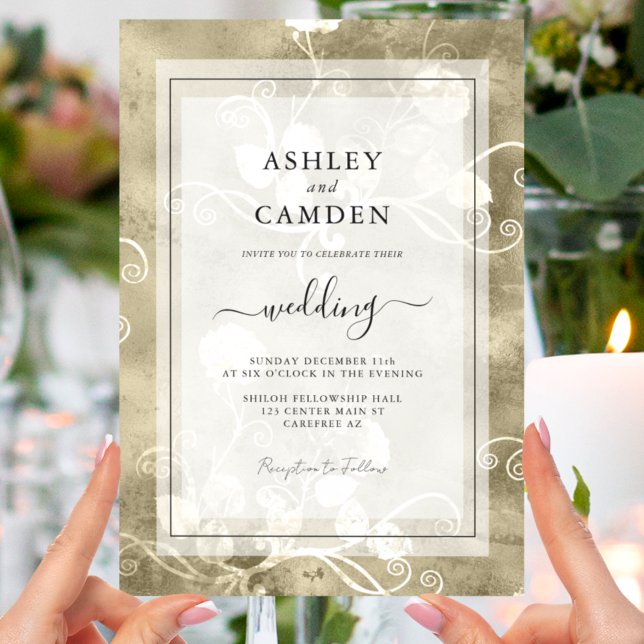 Elegant Antique Gilded Wedding Invitation (Creator Uploaded)