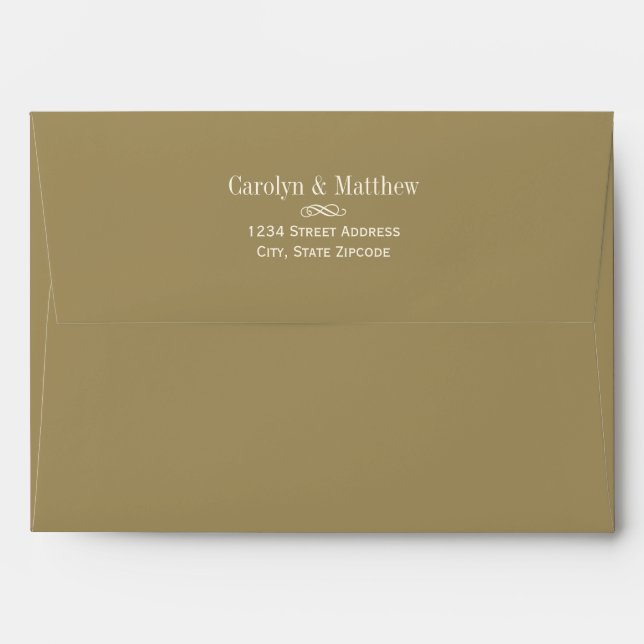 Elegant Antique Gold and Ivory Wedding Envelope (Back (Top Flap))