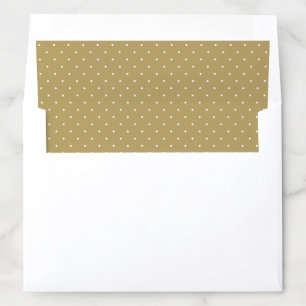 Elegant Antique Gold Swiss Polka Dots Wedding Envelope Liner