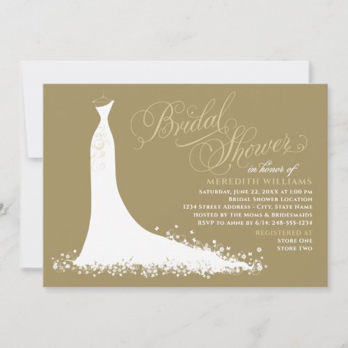 Bridal Shower Invitation | Elegant Wedding Gown