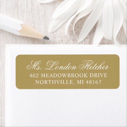 Elegant Antique Gold Wedding Return Address Label