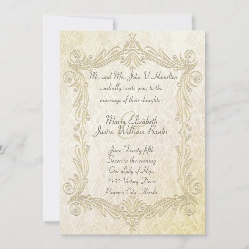 Elegant Antique Inspired Wedding Invitation