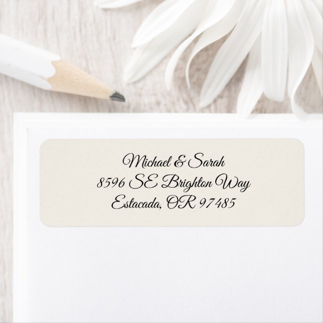 Elegant Antique Ivory Return Address Label (Insitu)