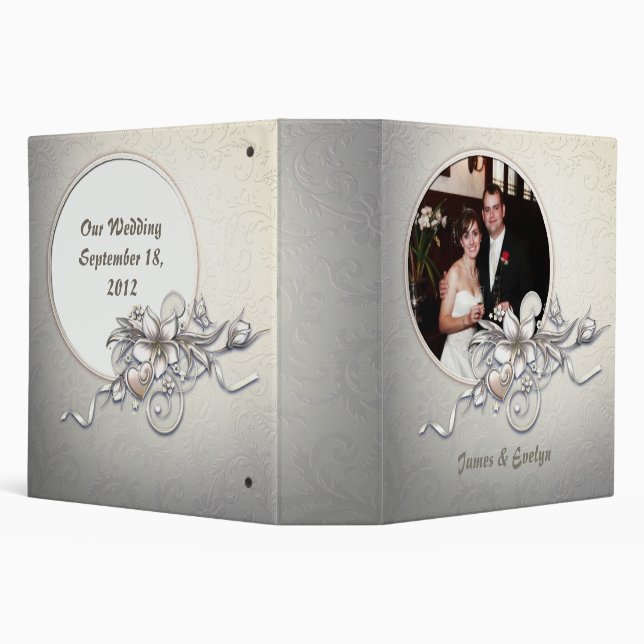 Elegant Antique Ivory Wedding Binder (Background)