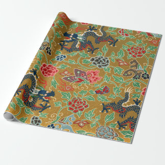 Elegant Antique Japanese Floral Pattern Wrapping Paper