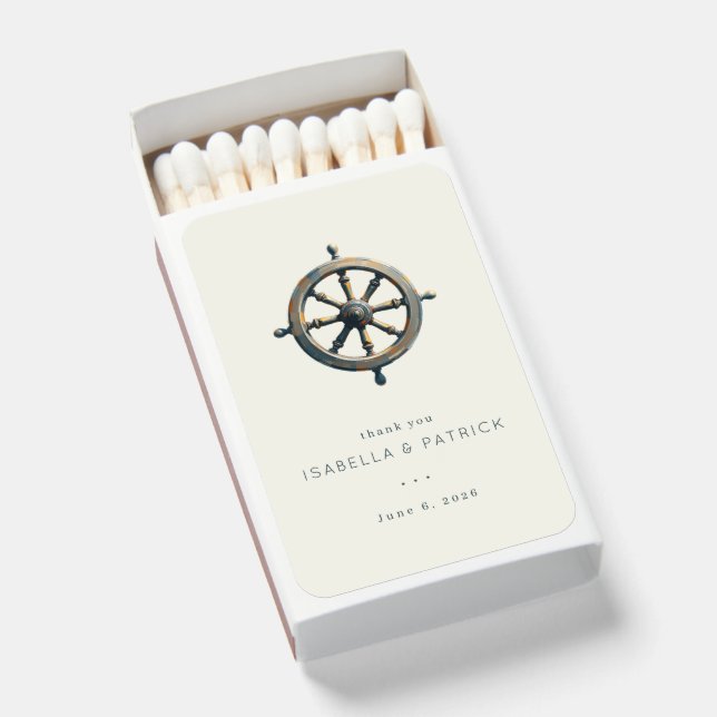 Elegant Antique Nautical Wheel Matchboxes (Front Open)