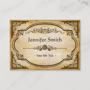 Elegant Antique Old Paper with Vintage Frame Business Card
