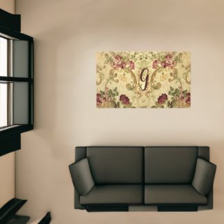 Elegant Antique Rose Floral Monogram 