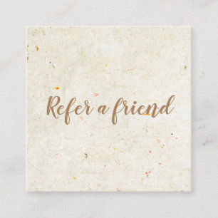Elegant Antique Rustic Script Referral Card