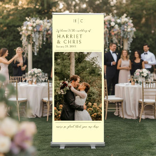 Elegant Antique Style Wedding Welcome Retractable Banner