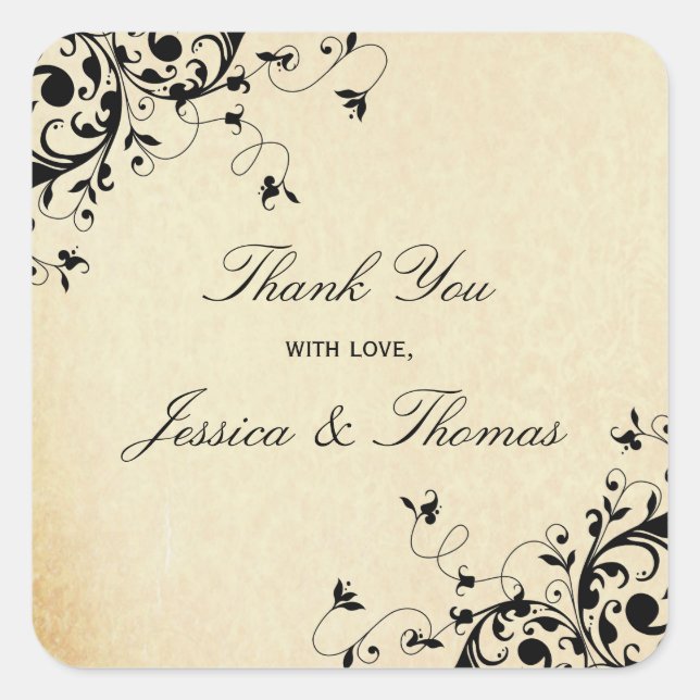 Elegant Antique Swirls Wedding Favor Or Seal (Front)