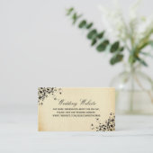 Elegant Antique Swirls Wedding Website Enclosure Card (Standing Front)