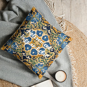Elegant Antique Tile Retirement Gifts for Her Mom Throw Pillow