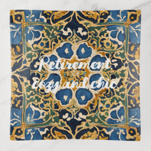 Elegant Antique Tile Retirement Gifts for Her Mom Trinket Tray