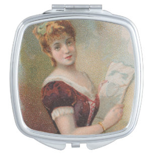 Elegant Antique Valentine's Illustration, 1890 Compact Mirror