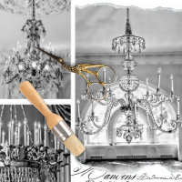 Elegant Antique Vintage Chandelier Decoupage 