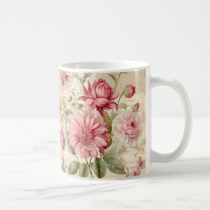 Elegant Antique Vintage French Floral Collage Coffee Mug