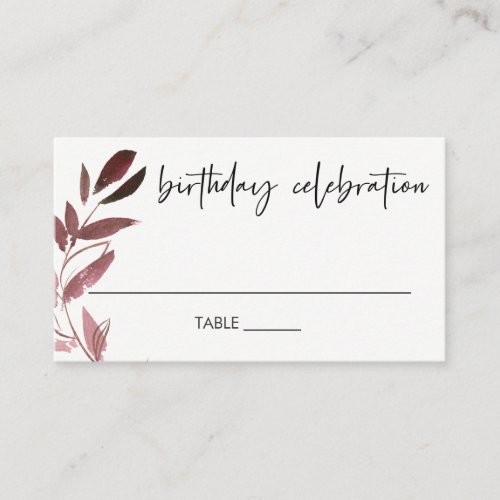 ELEGANT ANY AGE PINK PURPLE FAUNA WREATH BIRTHDAY PLACE CARD