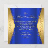 Elegant Any Event Party Royal Blue Gold Butterfly Invitation (Back)