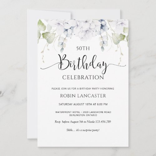 Elegant Any Number Birthday Invitation