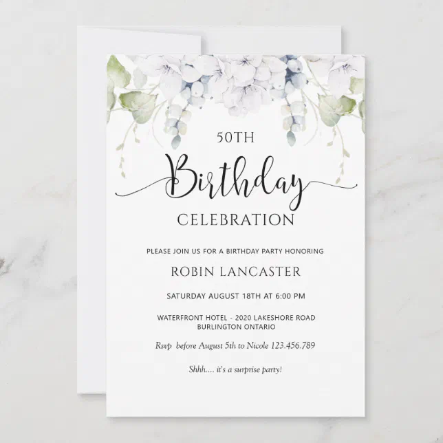 Elegant Any Number Birthday Invitation | Zazzle