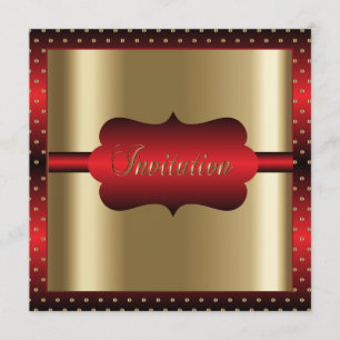 Elegant Any Occasion Red and Gold Invitation