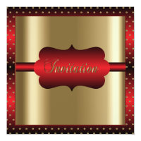 Elegant Any Occasion | Red and Gold Invitation