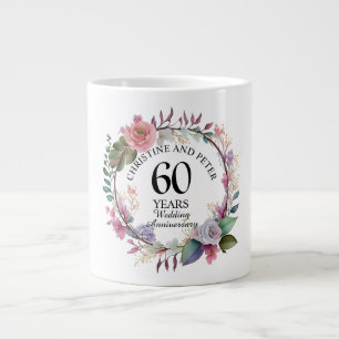  Elegant Any Wedding (60) Floral Anniversary Giant Coffee Mug