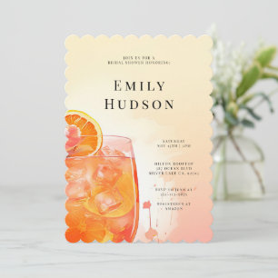 Elegant Aperol Spritz Bridal Shower Invitation