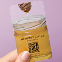 Elegant Apiary Beekeeper Honey Jar QR Code