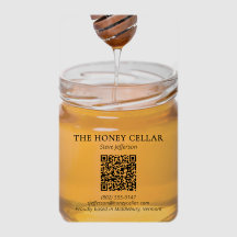 Elegant Apiary Beekeeper Honey Jar QR Code 