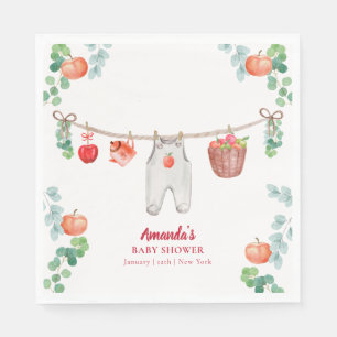 Elegant Apple Garden Clothesline Baby Shower Napkins
