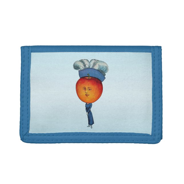 Elegant Apple Head Lady Feather Hat Trifold Wallet (Front)