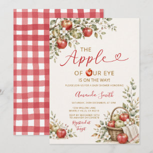 Elegant Apple of our Eye Baby Shower Floral Invitation