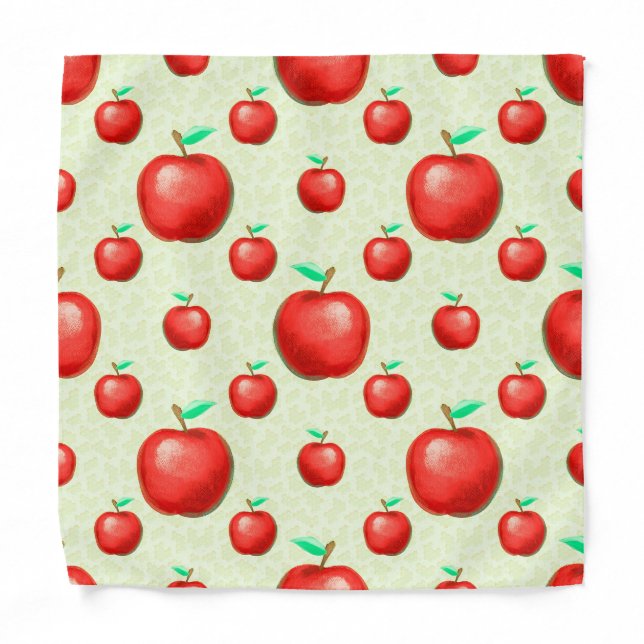 Elegant Apples Pattern Honeycomb Background | Bandana (Front)