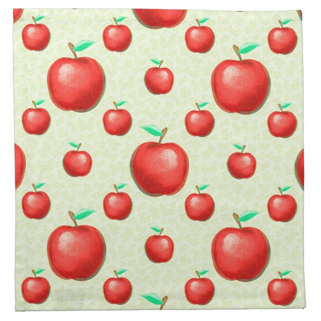 Elegant Apples Pattern Honeycomb Background | Cloth Napkin (Front)