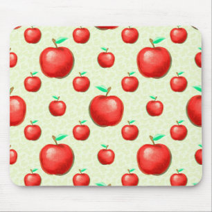 Elegant Apples Pattern Honeycomb Background   Mouse Pad