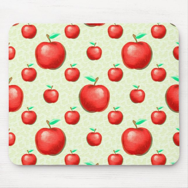 Elegant Apples Pattern Honeycomb Background | Mouse Pad (Front)