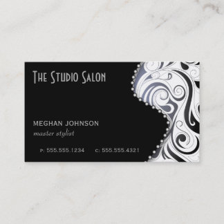 Elegant Appointment Business Card Black